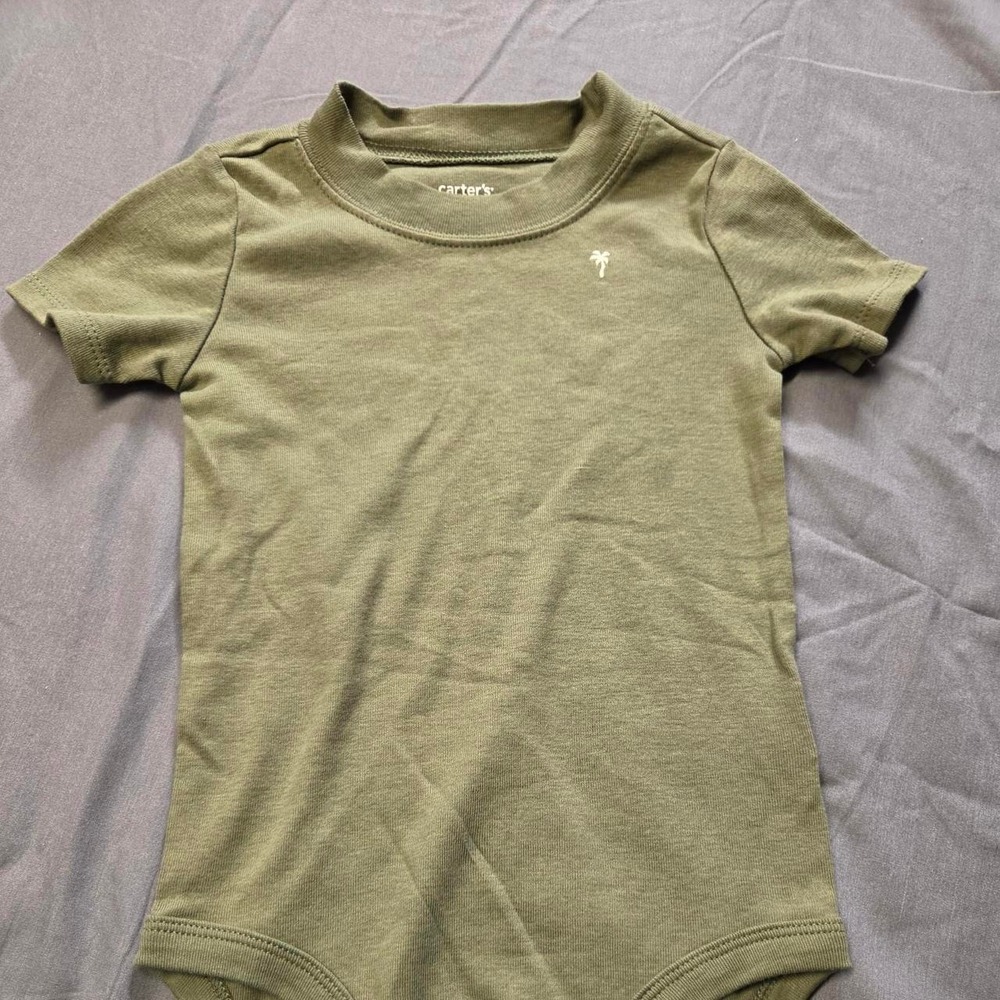 NWOT Carter's Crewneck Olive Onesie